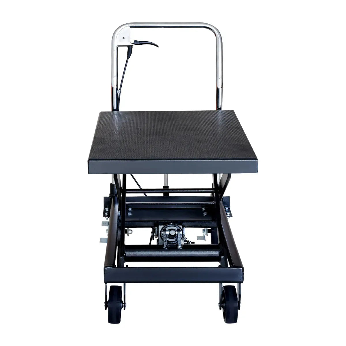 1100-lb Mobile Scissor Lift Table, 34" Lifting Height, Foot Pedal Operation, Rubber Padded Tabletop, TMG-ALS05