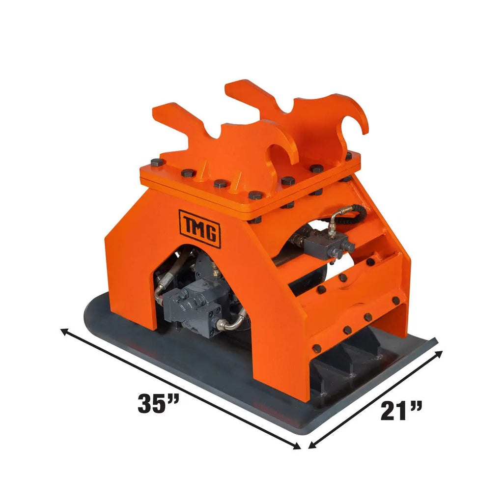 11,000-lbf Hydraulic Plate Compactor, 4-7 Ton Excavator Weight, 39" Compact Capacity, TMG-ECP41