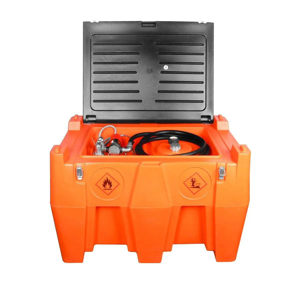 116 Gallon Diesel Poly Fuel Tank, Ratchet Strap Recesses, 15 GPM Fuel Pump, Lockable Lid, Reinforced Single Wall Design, TMG-DFT116