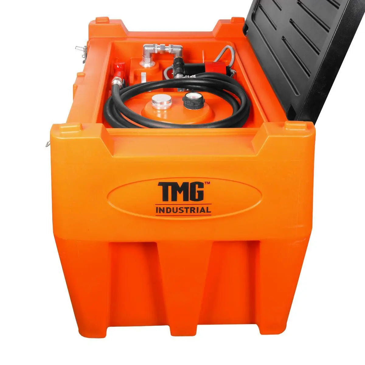 116 Gallon Diesel Poly Fuel Tank, Ratchet Strap Recesses, 15 GPM Fuel Pump, Lockable Lid, Reinforced Single Wall Design, TMG-DFT116