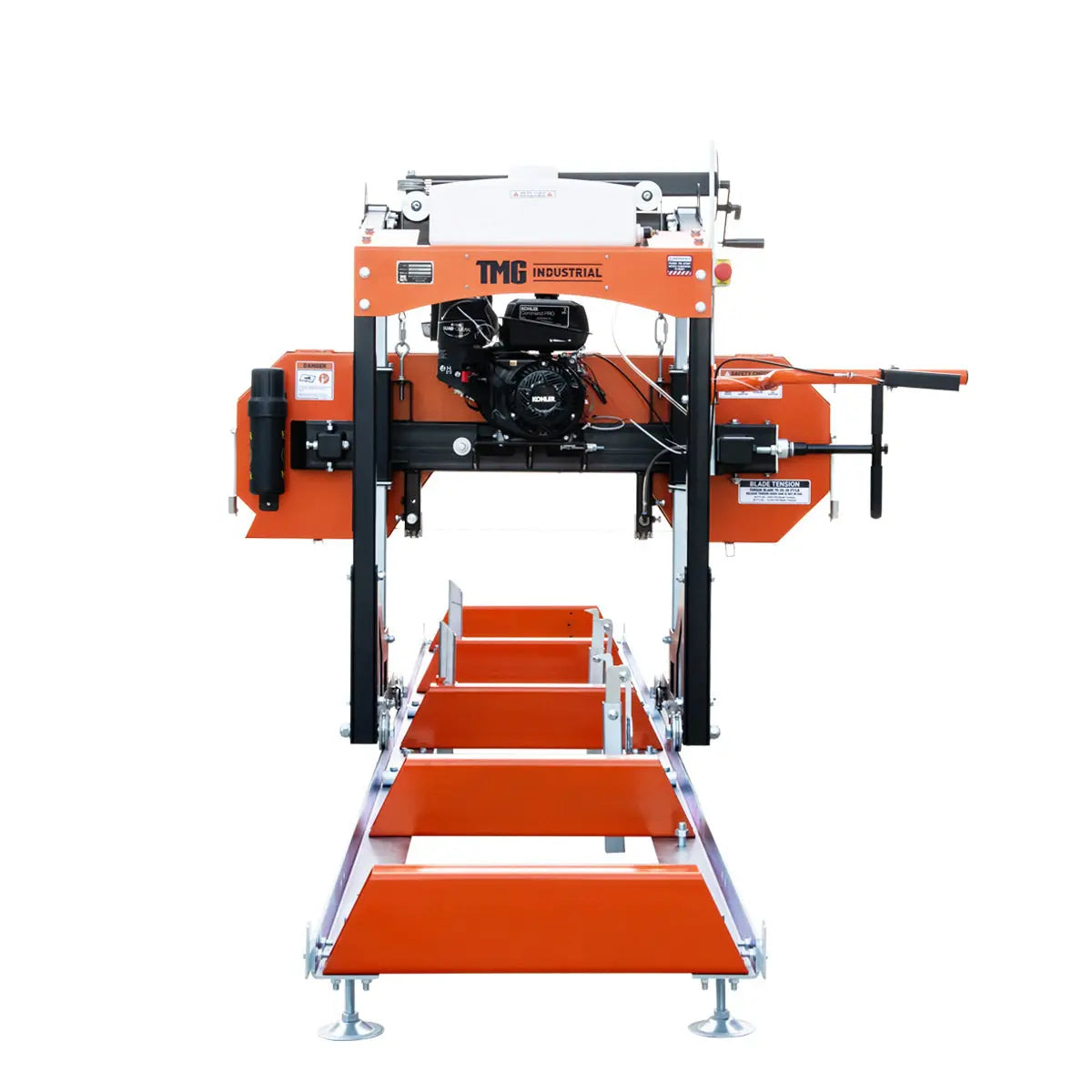 22" Portable Sawmill, 7 HP Kohler Command Pro Series Engine, 12’ Log Length, 4-Post Carriage with Saw Head Anti-tip Locking, TMG-PSM22