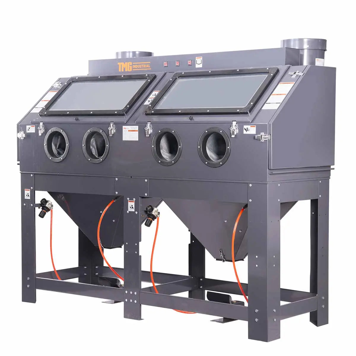 235 Gallon/880L Commercial Cabinet Sandblaster, Dual Station Side-by-Side, Vacuum System, Oversized Window TMG-ABC88