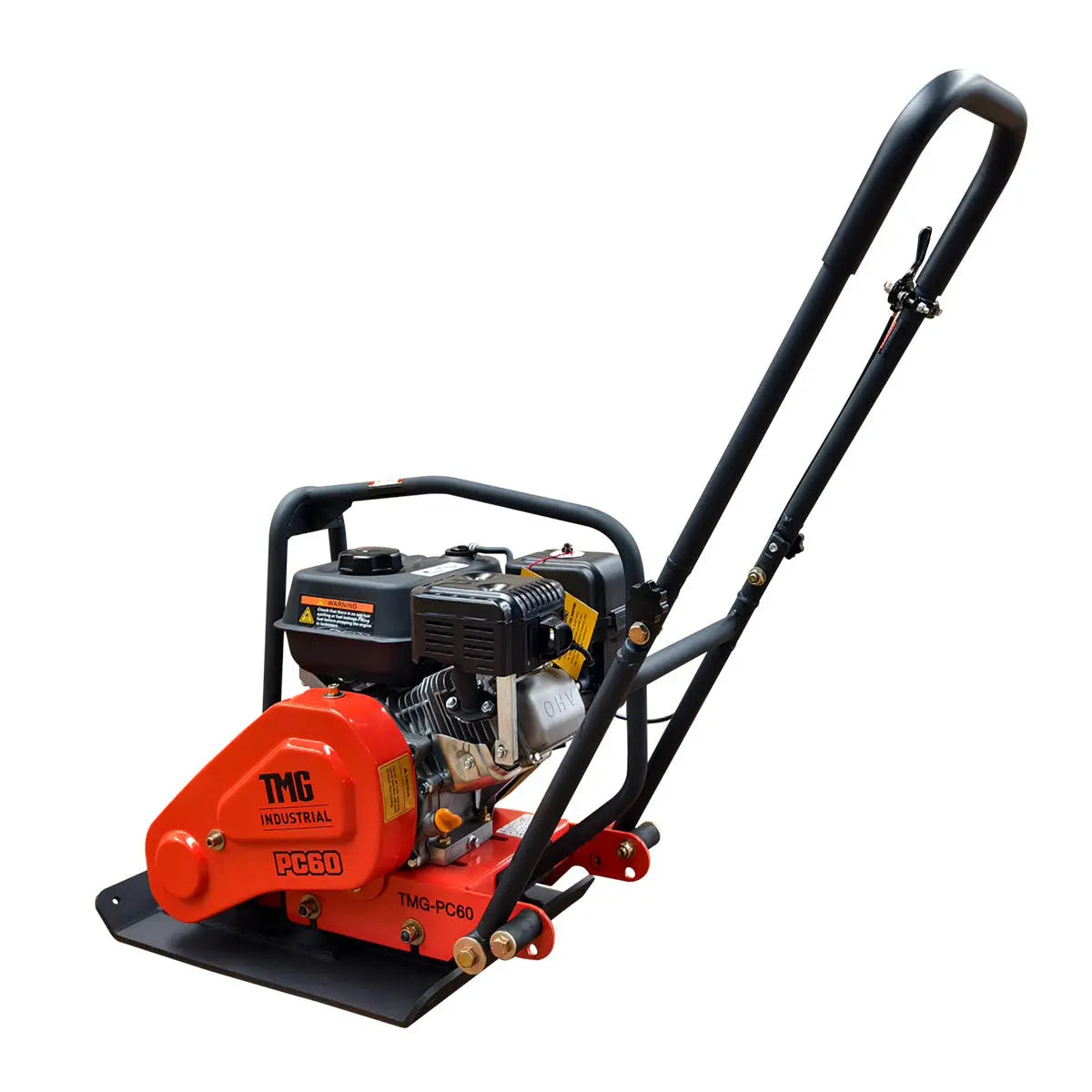2380 Lbs Heavy-Duty Plate Compactor, 6.5 HP Loncin G200F Engine, 8" Compaction Depth, TMG-PC60