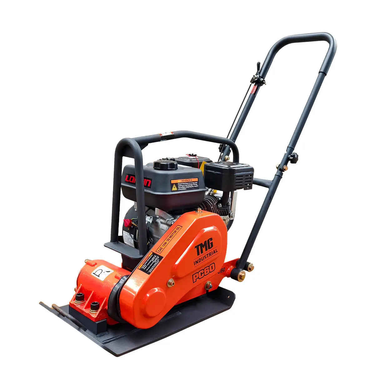 2380 Lbs Heavy-Duty Plate Compactor, 6.5 HP Loncin G200F Engine, 8" Compaction Depth, TMG-PC60