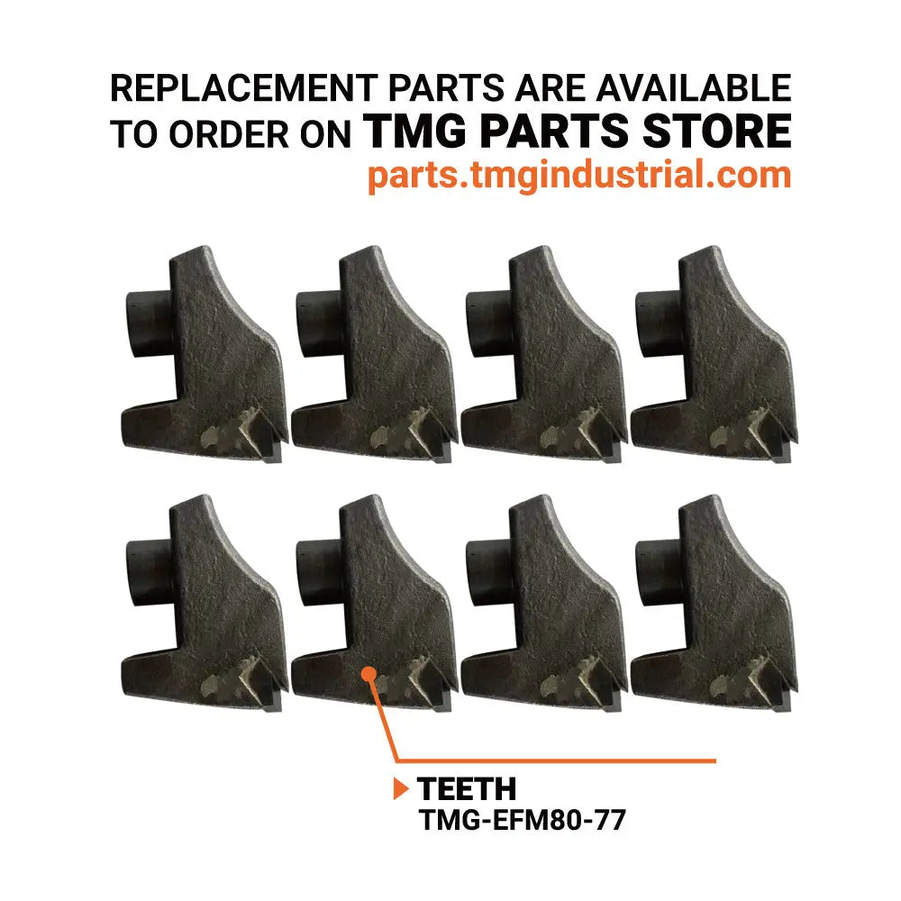 30" Excavator Forestry Brush Mulcher, 6-10 Ton Carrier, 4" Dia. Cutting Capacity, Hydraulic Piston Motor, TMG-EFM80
