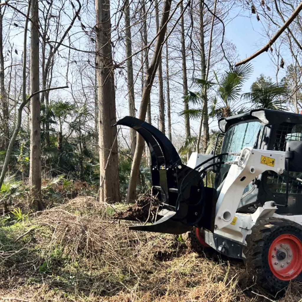 30" Skid Steer Log Grapple Attachment, 42" Claw Opening, 3000-lb Grapple Capacity, Universal Mount, TMG-SLG30