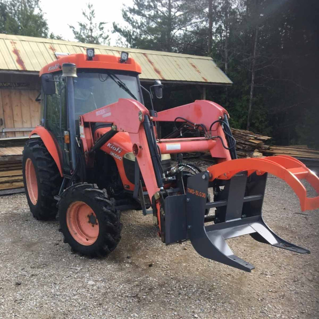 30" Skid Steer Log Grapple Attachment, 42" Claw Opening, 3000-lb Grapple Capacity, Universal Mount, TMG-SLG30