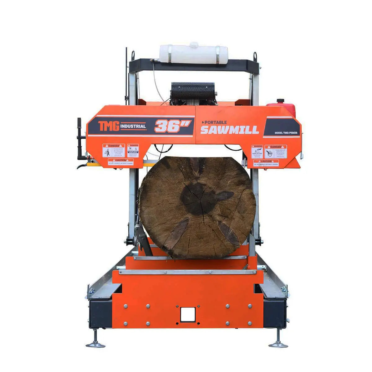 36" Portable Sawmill, 21 HP Honda V-Twin Engine, 13’ Log Length, 4-Post Carriage with Saw Head Anti-tip Self-locking, TMG-PSM36
