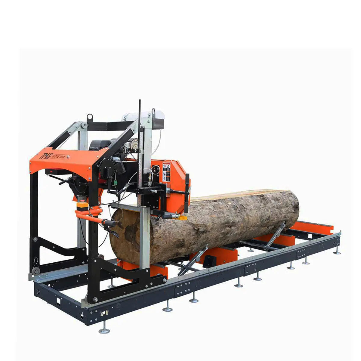 36" Portable Sawmill, 21 HP Honda V-Twin Engine, 13’ Log Length, 4-Post Carriage with Saw Head Anti-tip Self-locking, TMG-PSM36