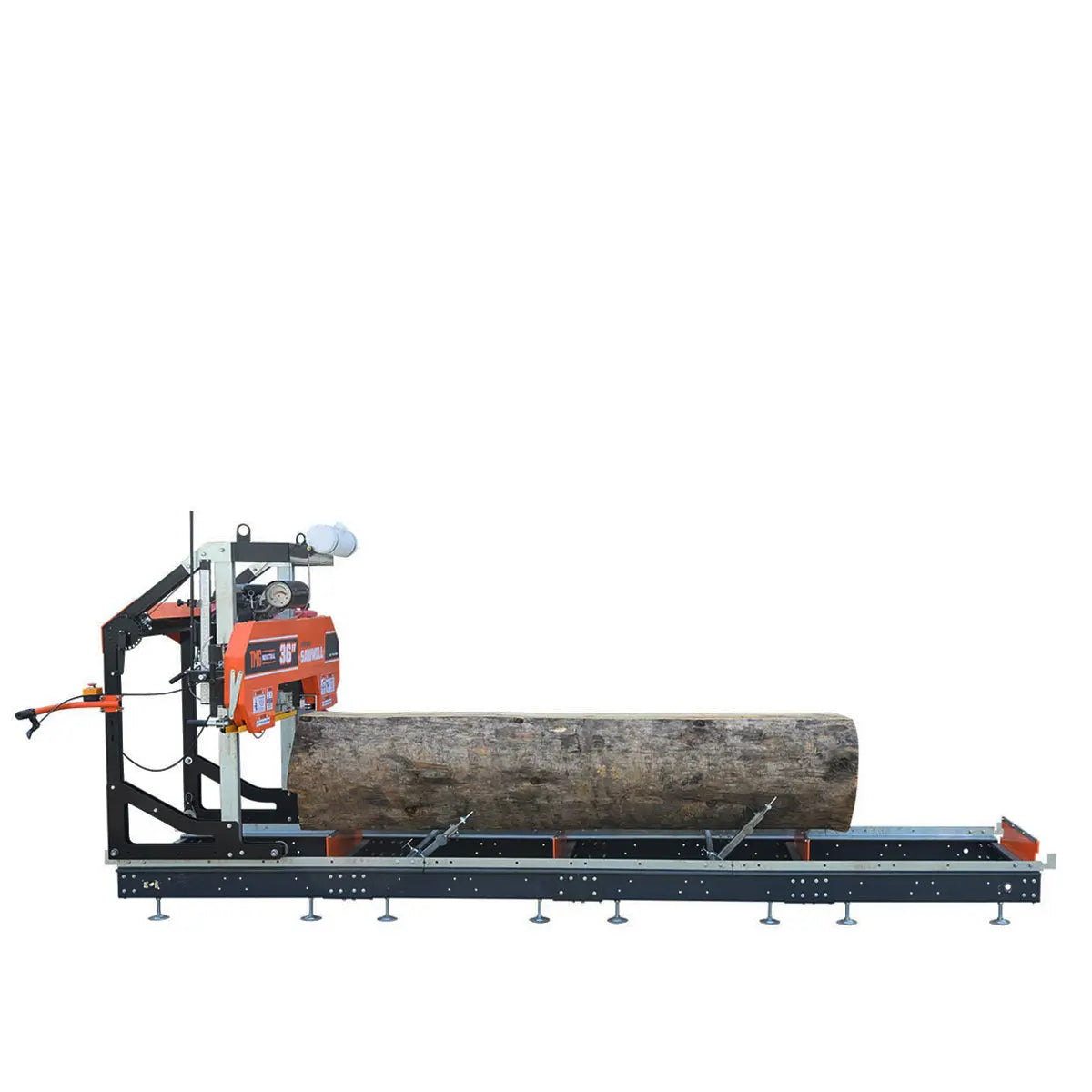 36" Portable Sawmill, 21 HP Honda V-Twin Engine, 13’ Log Length, 4-Post Carriage with Saw Head Anti-tip Self-locking, TMG-PSM36