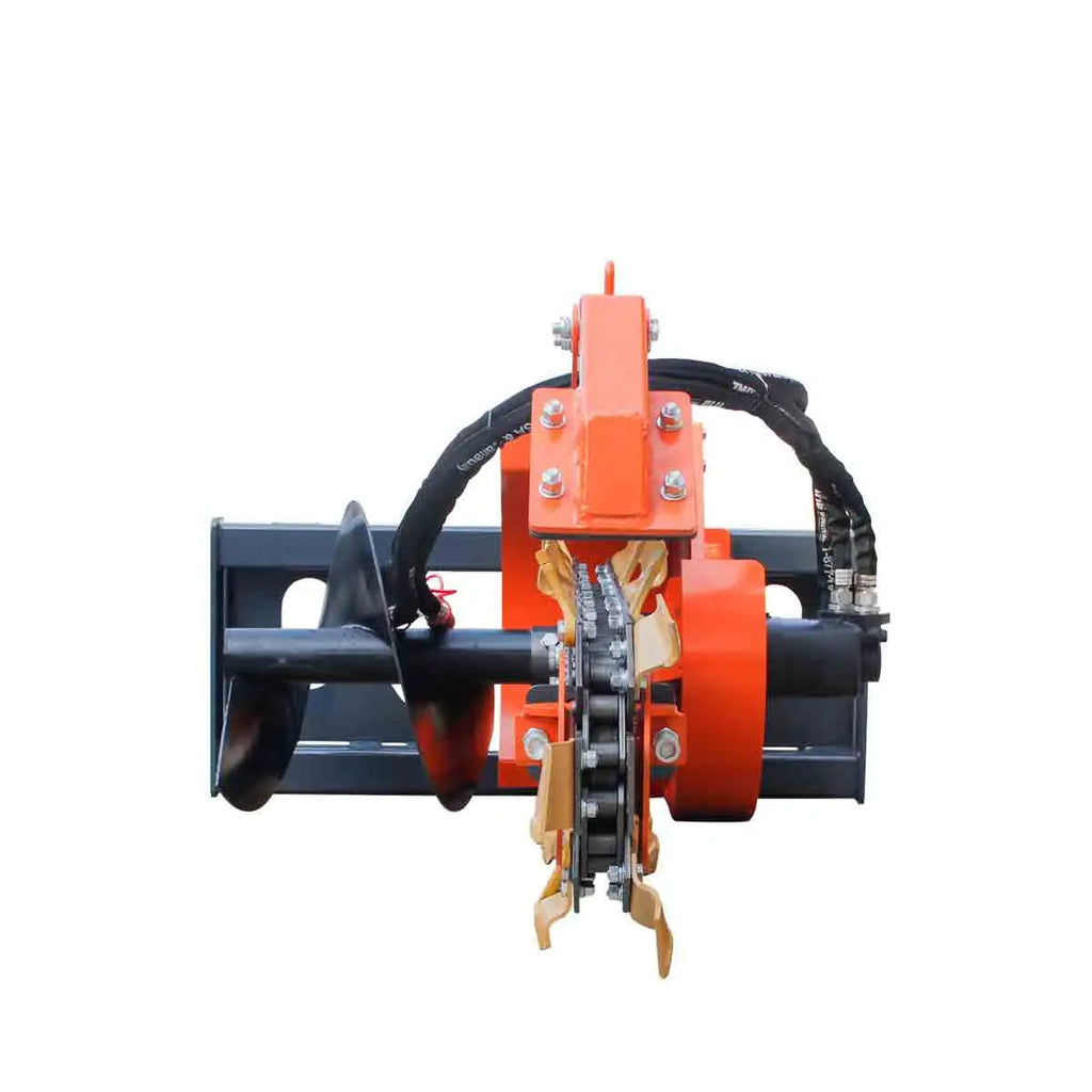 36" Skid Steer Trencher, 19" Auger Discharge, Boom & Crumber Assembly, Earth Tungsten Teeth, TMG-SDT36