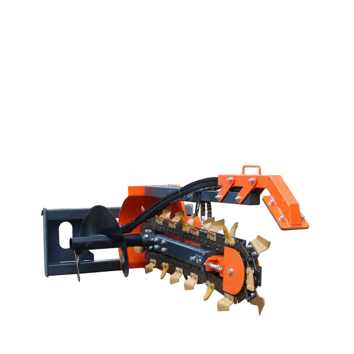 36" Skid Steer Trencher, 19" Auger Discharge, Boom & Crumber Assembly, Earth Tungsten Teeth, TMG-SDT36