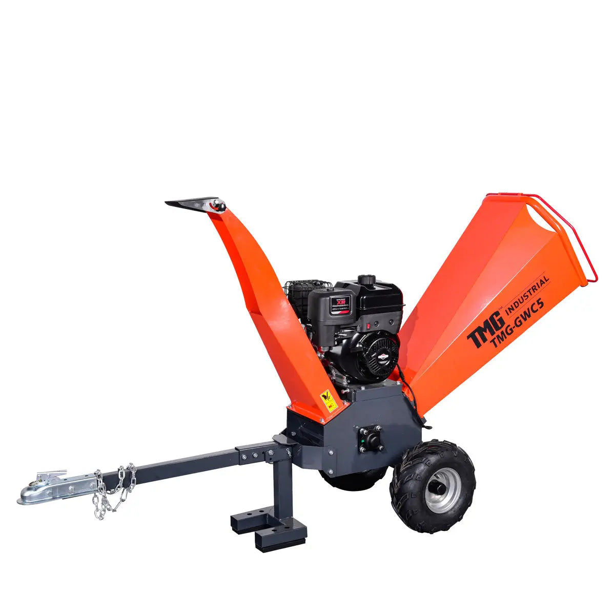 4-3/4" Wood Chipper Powered by 13.5 HP Briggs & Stratton Engine, ATV Tow-Behind, 12'' Reversible Blade, Dual Belt Drive, TMG-GWC5