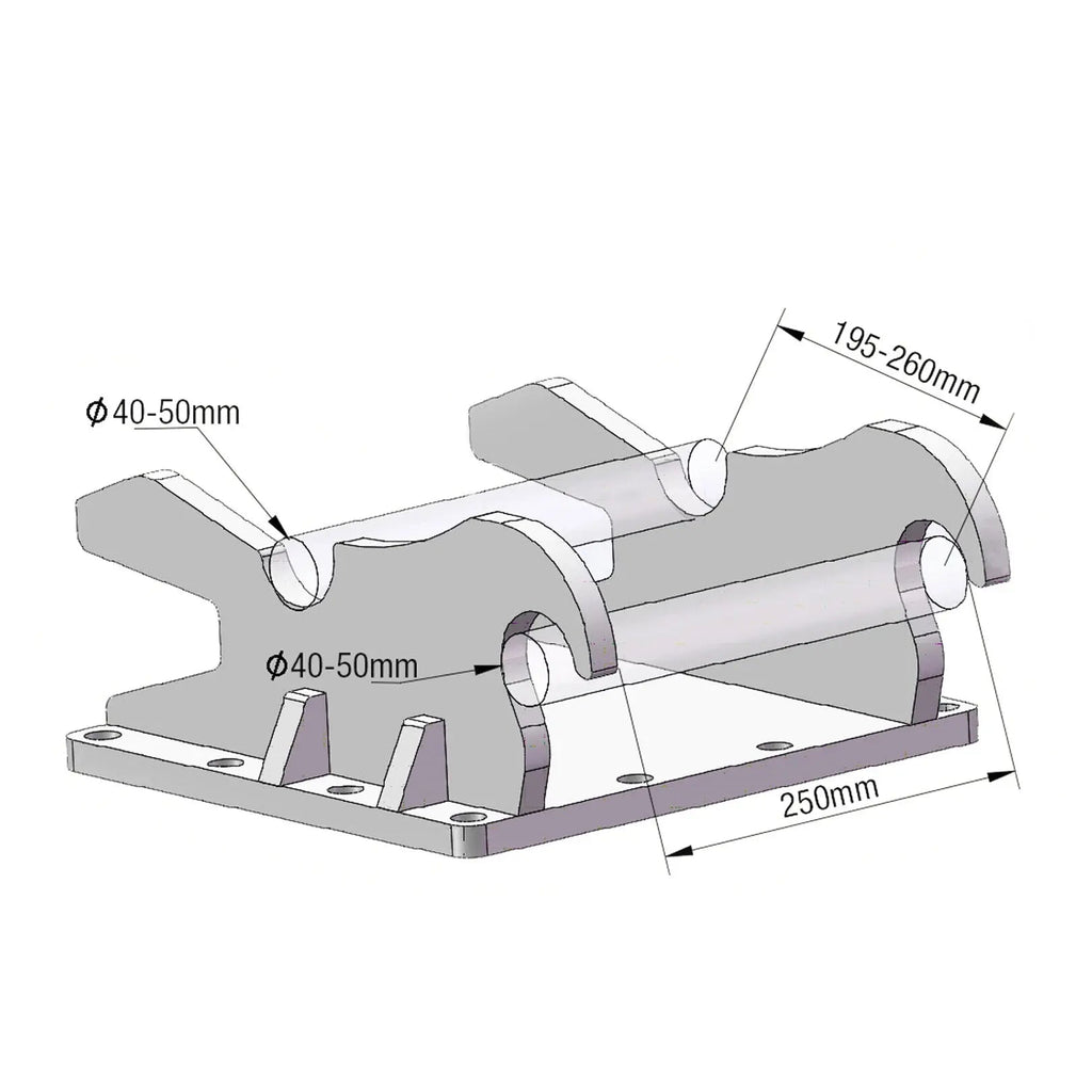 4-7 Ton Excavator/Backhoe Hydraulic Breaker, Quick Change (Q/C) Lugging, 2-3/4" Moil Point Chisel, 838 J Impact Energy, TMG-HB70Q