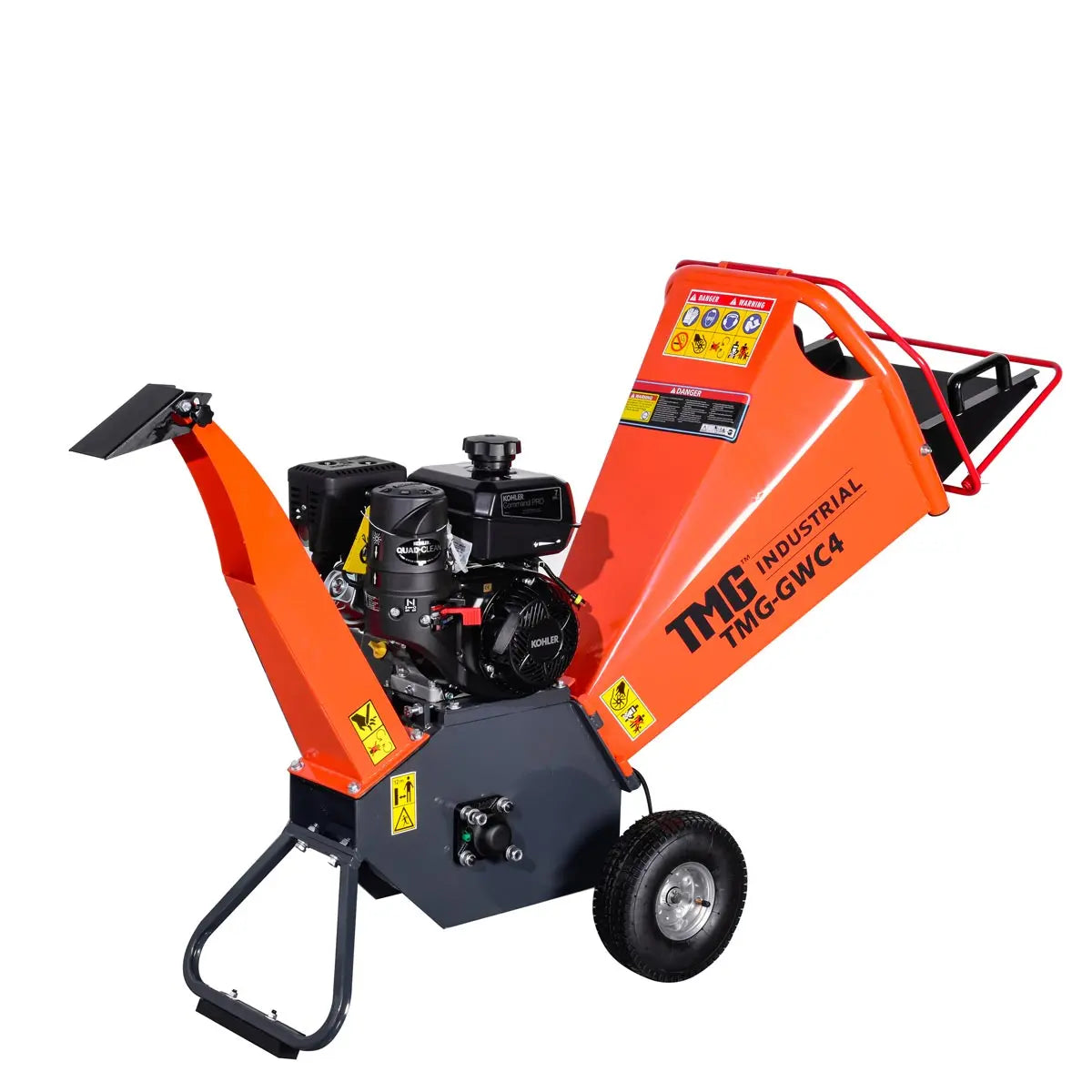 4" Wood Chipper Powered by 7 HP Kohler Command Pro Series Engine, 6'' Reversible Blades, Dual Belt Drive, TMG-GWC4