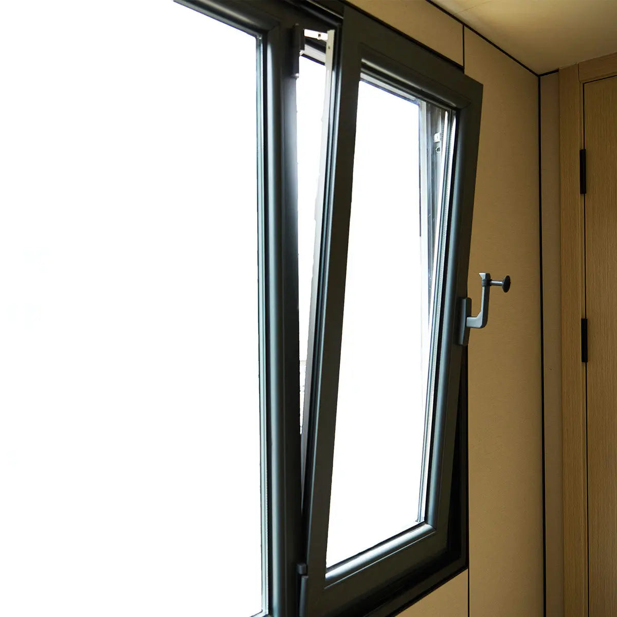 40’ Custom Built Steel Container Office, Insulated, PVC Flooring, Wood Grain Solid Wallboard, Horizontal Pivoting Windows, High-Density Foam Insulation, TMG-SCO40