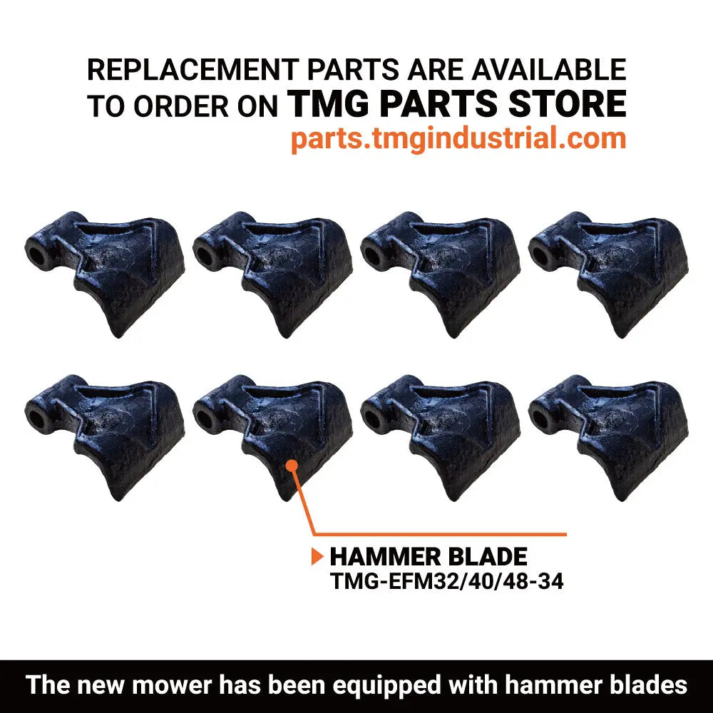 40" Excavator Brush Flail Mower, 6 to 8-ton Carrier, 16-21 GPM, TMG-EFM40