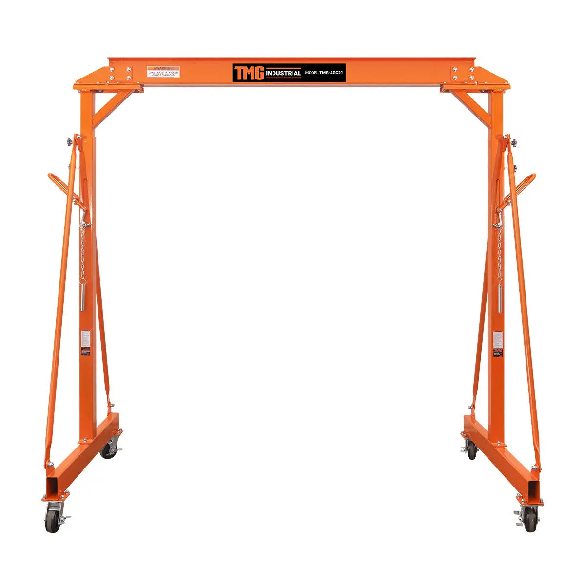 4400-lb Adjustable Height All-Steel Gantry Crane, Auto-Lock, 95" Min. Height, 142" Max. Height, Locking Swivel Caster Wheels, TMG-AGC21(Previously TMG-AGC20)