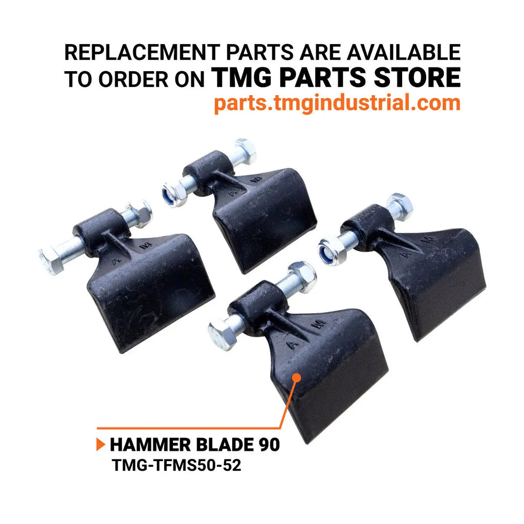 50" Side Shift Offset Flail Mower, 3-Point Hitch, 30-60 HP Tractor, PTO Drive Shaft, TMG-TFMS50