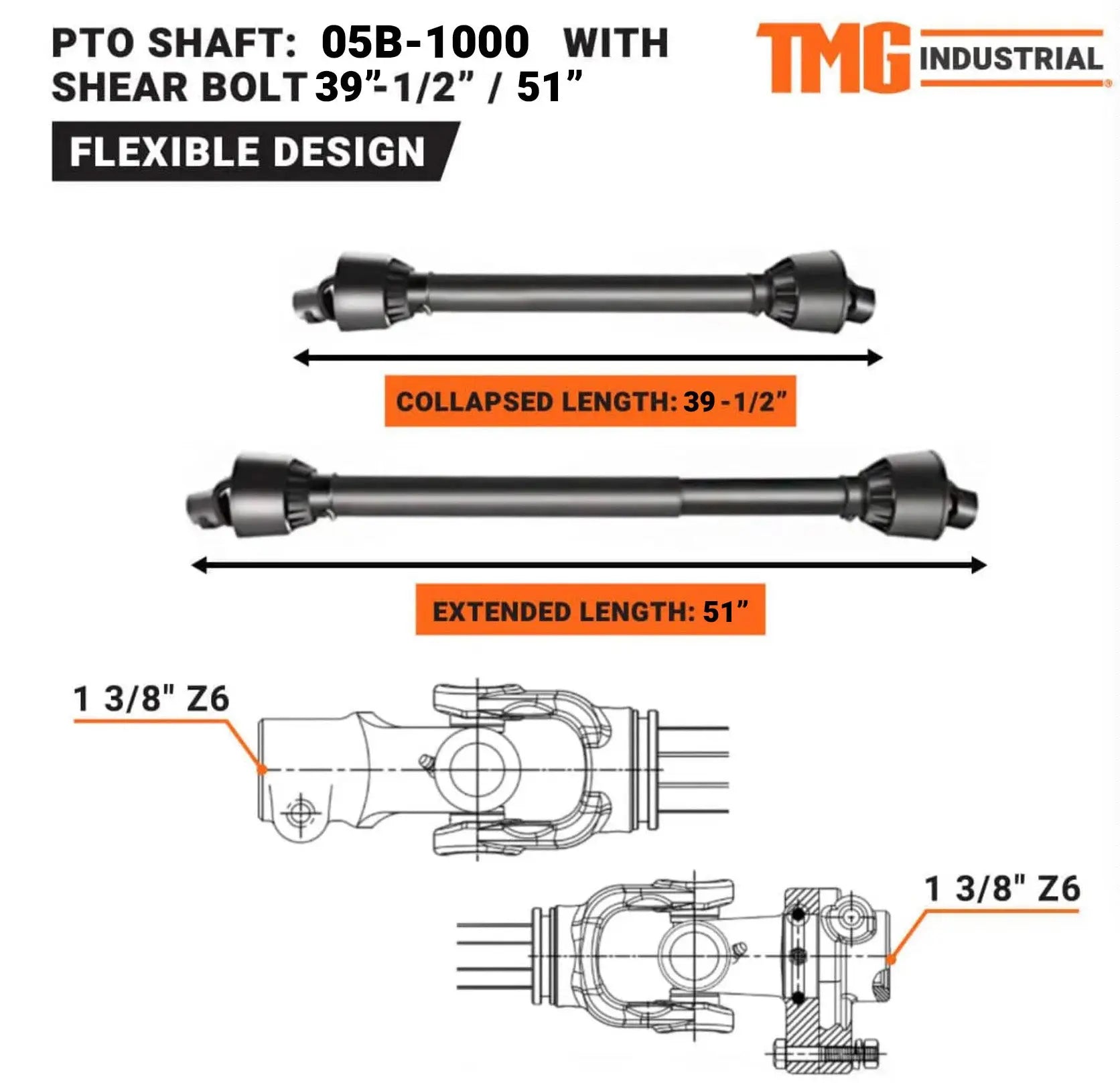 6" 3-Point Hitch Wood Chipper, Reversible/Hardened Blades, 360° Swiveling Chute, 40-80 HP Tractors, TMG-WC60
