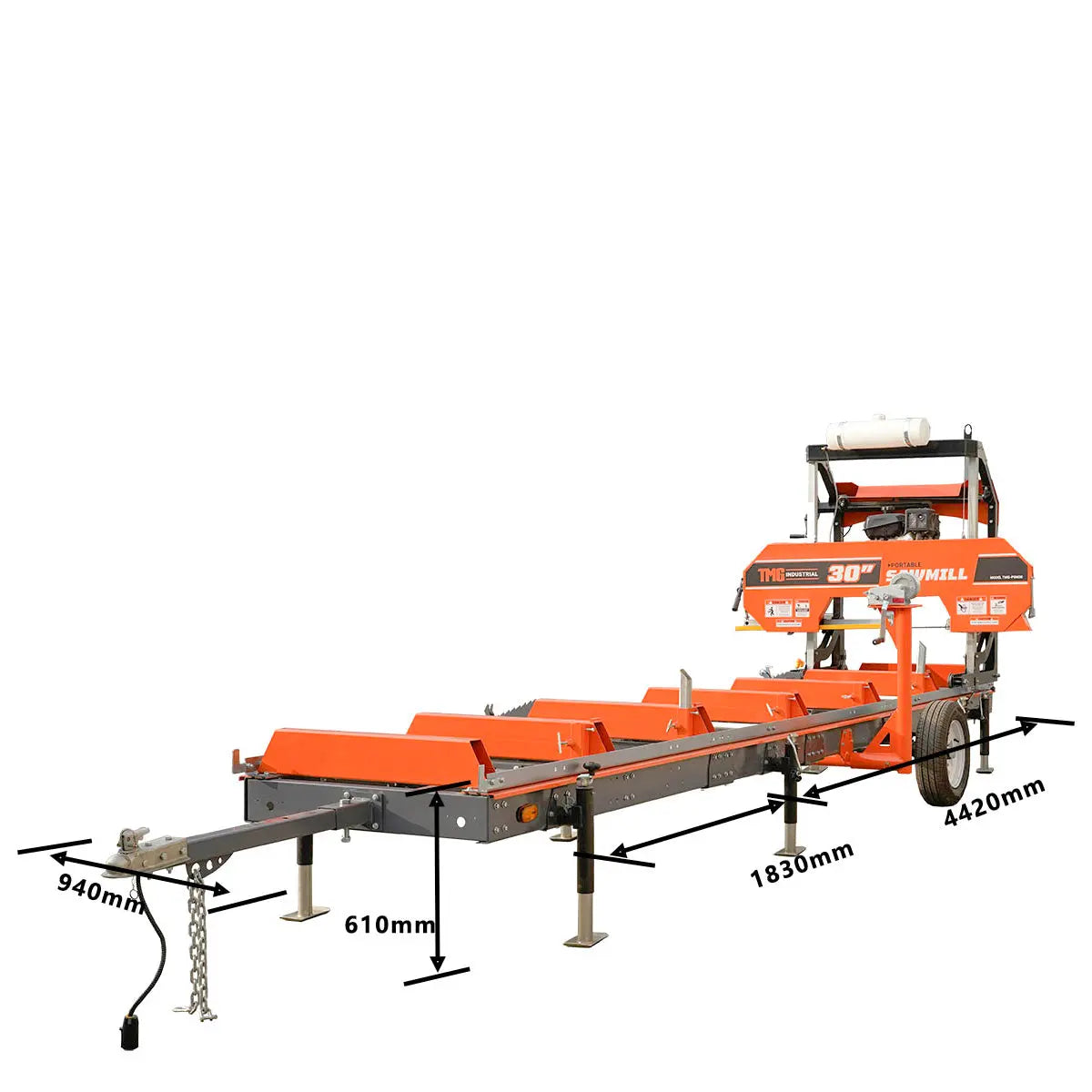 6’ Extension Sub-Frame for TMG-PSM30, 6600 Lb Capacity, Leveling Jacks (2000 Lb Capacity), Saw Head Anti-Roll Plate, 10" Leveling Height Adjustment, Reversible Design, TMG-PSM30-Sframe-6EX