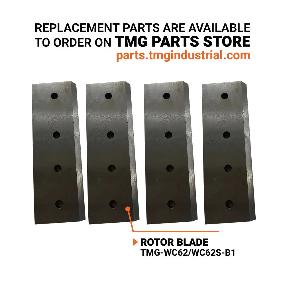 6" Skid Steer Wood Chipper, Gravity-Fed, Universal Skid Steer Mount, TMG-WC62S