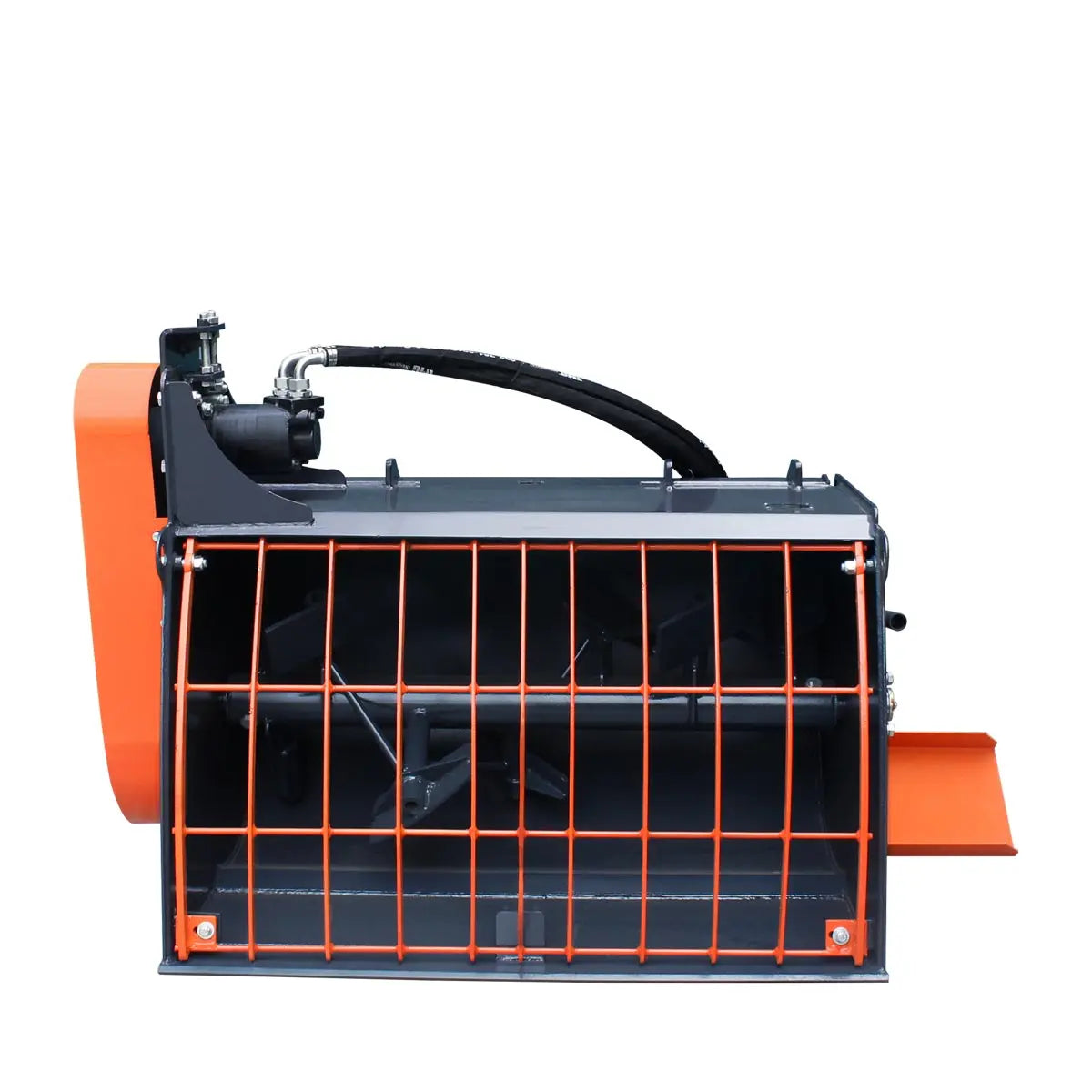 60" Skid Steer Concrete Mixer Attachment, Side Chute Dispenser & Bag Splitter, Universal Mount, 16 Cu-Ft Capacity, TMG-SCM61