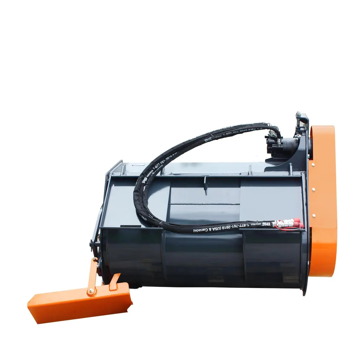 60" Skid Steer Concrete Mixer Attachment, Side Chute Dispenser & Bag Splitter, Universal Mount, 16 Cu-Ft Capacity, TMG-SCM61