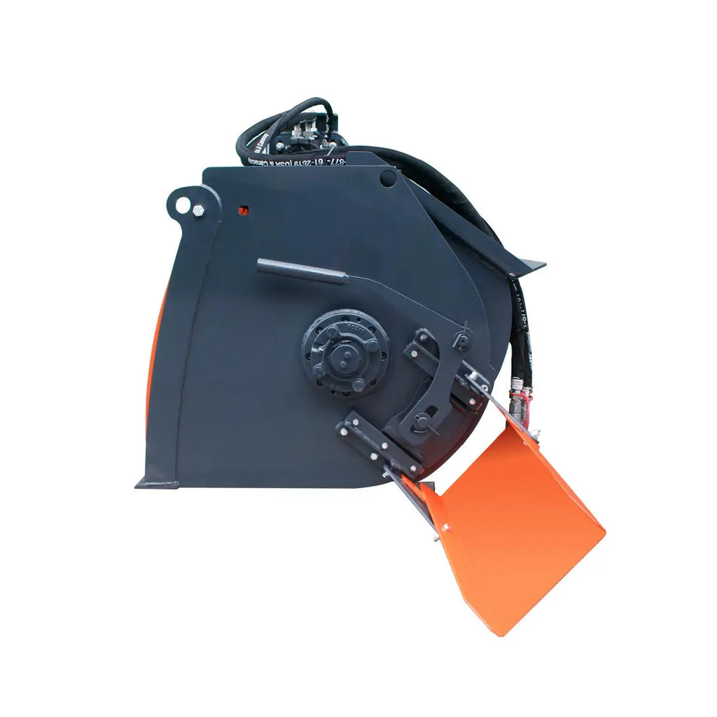 60" Skid Steer Concrete Mixer Attachment, Side Chute Dispenser & Bag Splitter, Universal Mount, 16 Cu-Ft Capacity, TMG-SCM61