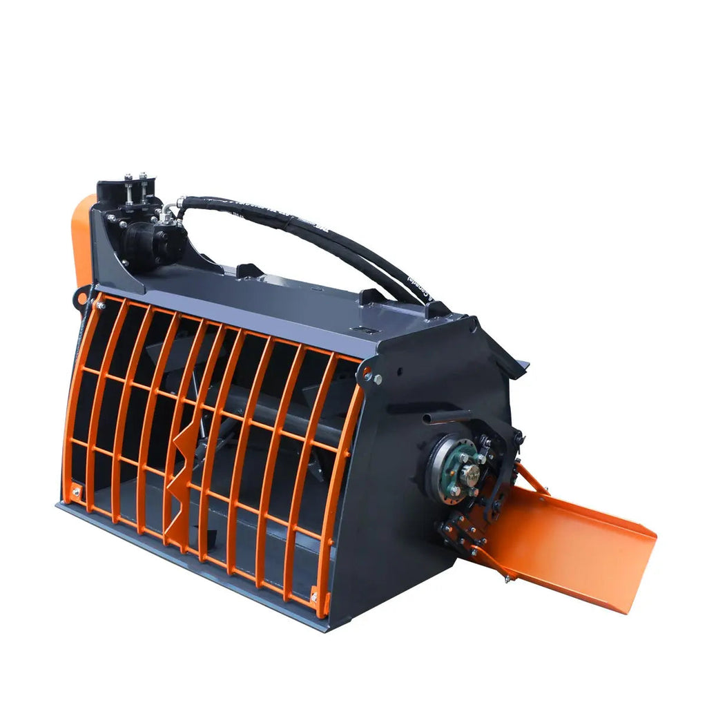 60" Skid Steer Concrete Mixer Attachment, Side Chute Dispenser & Bag Splitter, Universal Mount, 16 Cu-Ft Capacity, TMG-SCM61