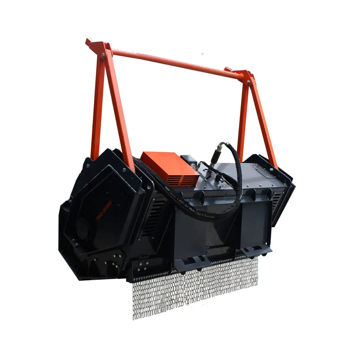 60" Skid Steer Forestry Drum Mulcher, Forged Alloy Teeth, Cooling System w/Radiator, 75 HP Skid Steers, TMG-SFM60 (Discontinued – No Longer Available)