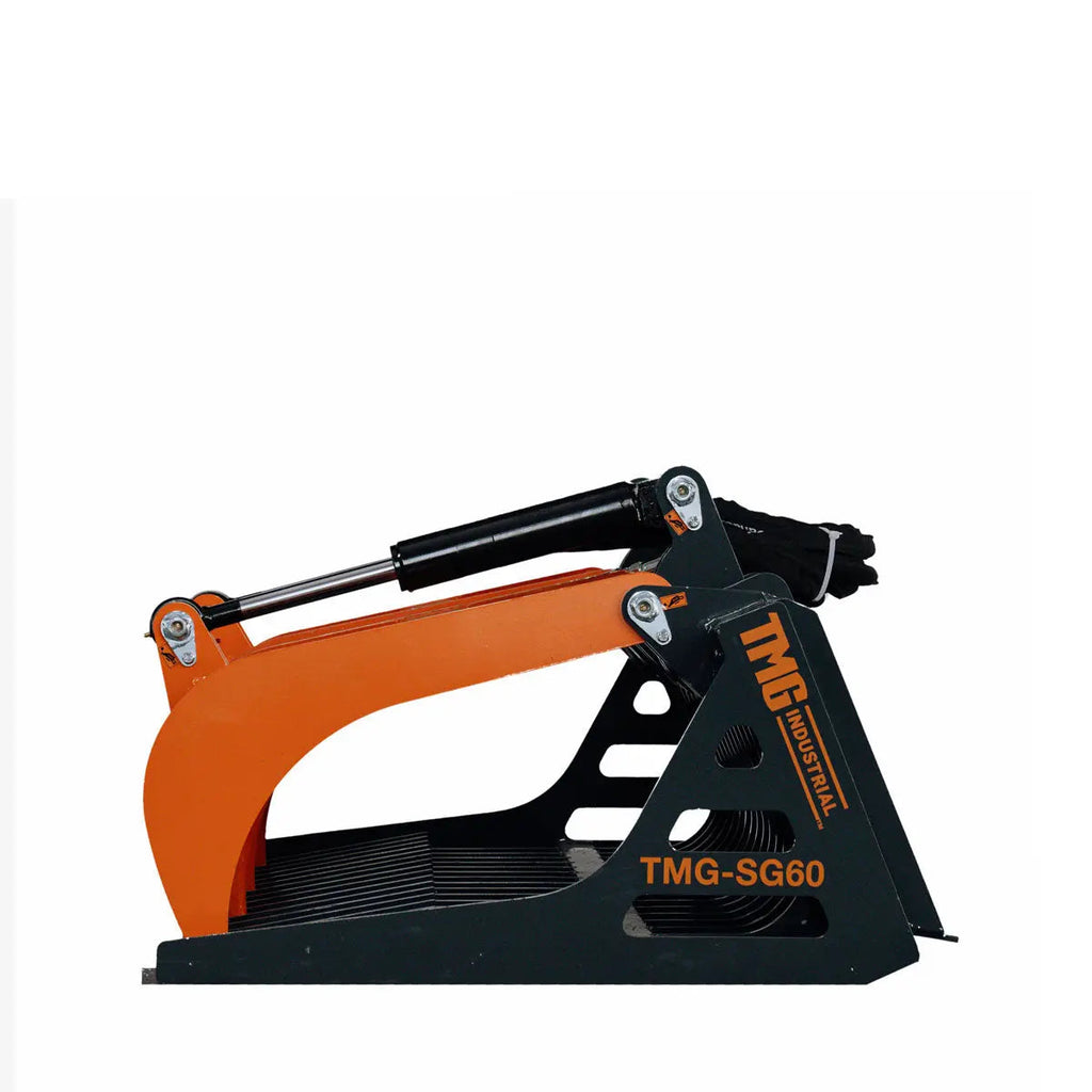 60" Skid Steer Skeleton Grapple Attachment, Universal Mount, 34" Arm Opening, 3" Tine Spacing, 2600 lb Weight Capacity, TMG-SG60