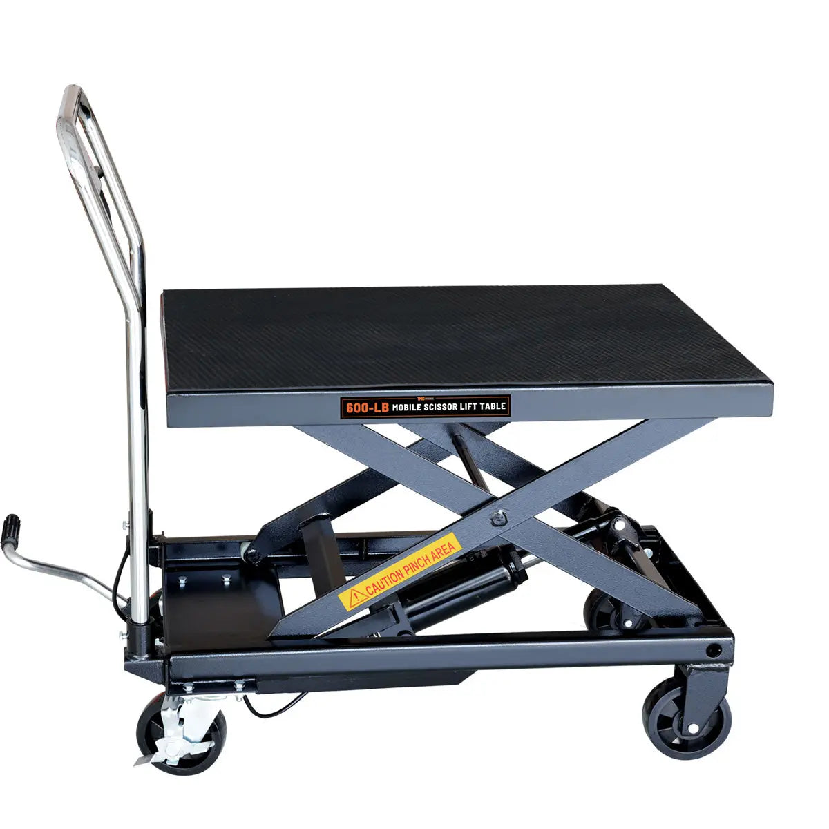 660-lb Mobile Scissor Lift Table, 30" Lifting Height, Foot Pedal Operation, Rubber Padded Tabletop, TMG-ALS03