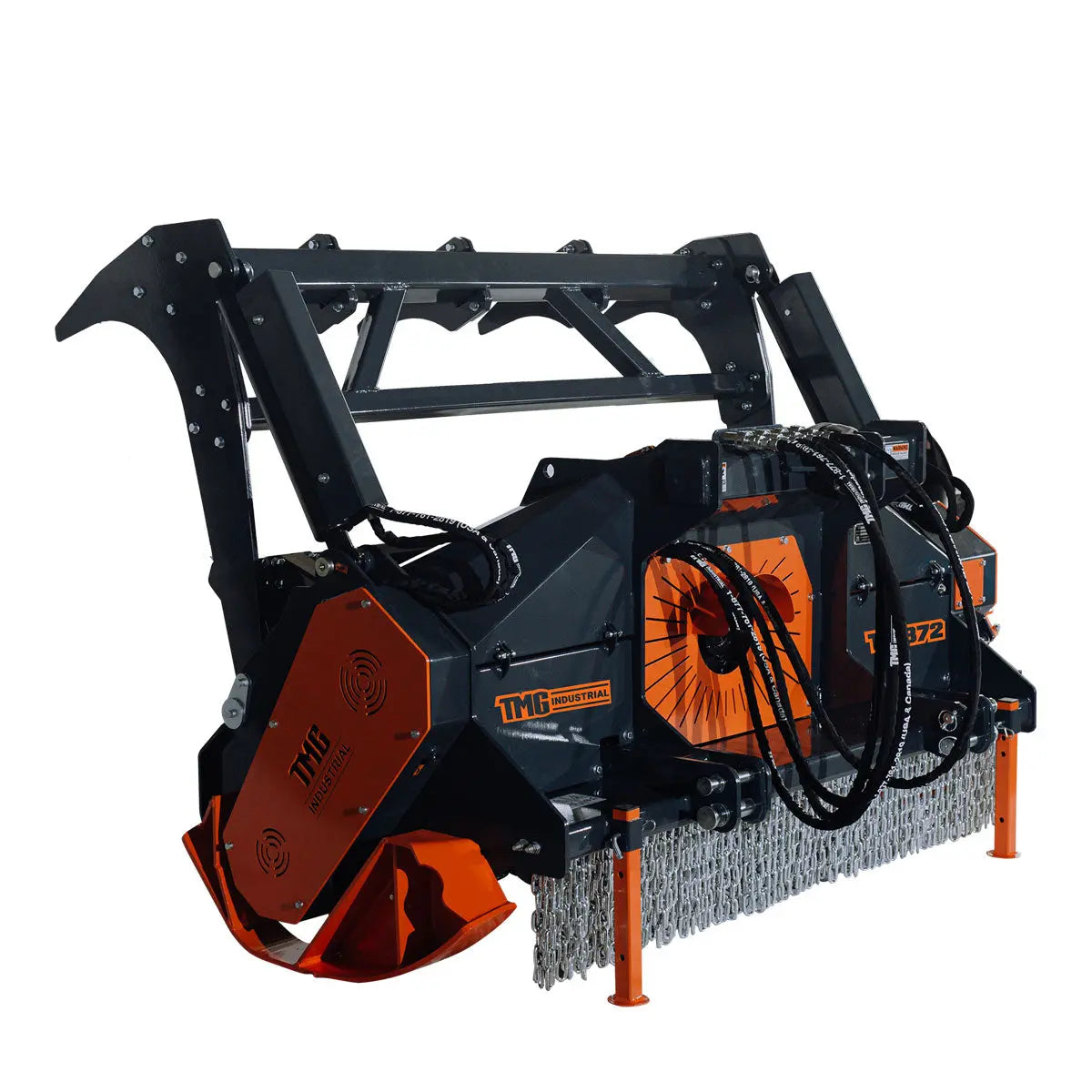 70" Forestry Brush Mulcher, Category 2 Hookup, Widia Cutting Teeth, 70-110 HP Tractors, 3-PTO Shaft Included, TMG-TMB72