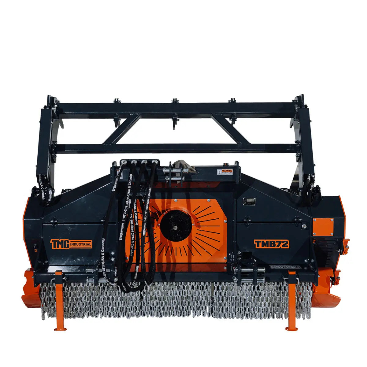 70" Forestry Brush Mulcher, Category 2 Hookup, Widia Cutting Teeth, 70-110 HP Tractors, 3-PTO Shaft Included, TMG-TMB72