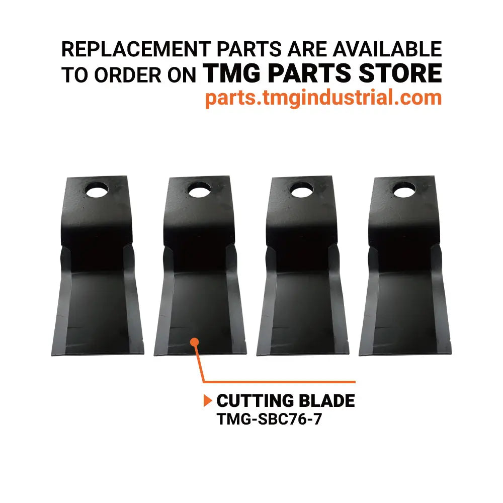 72" Extreme Heavy-Duty Skid Steer Brush Cutter, Open Front Push Bar, 27-35 GPM, Drop Down Profile Blades, TMG-SBC76