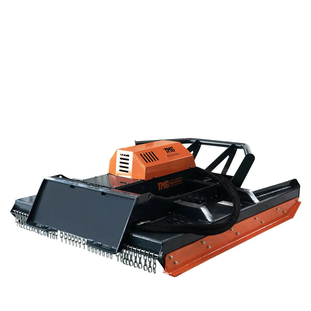 72" Extreme Heavy-Duty Skid Steer Brush Cutter, Open Front Push Bar, 27-35 GPM, Drop Down Profile Blades, TMG-SBC76