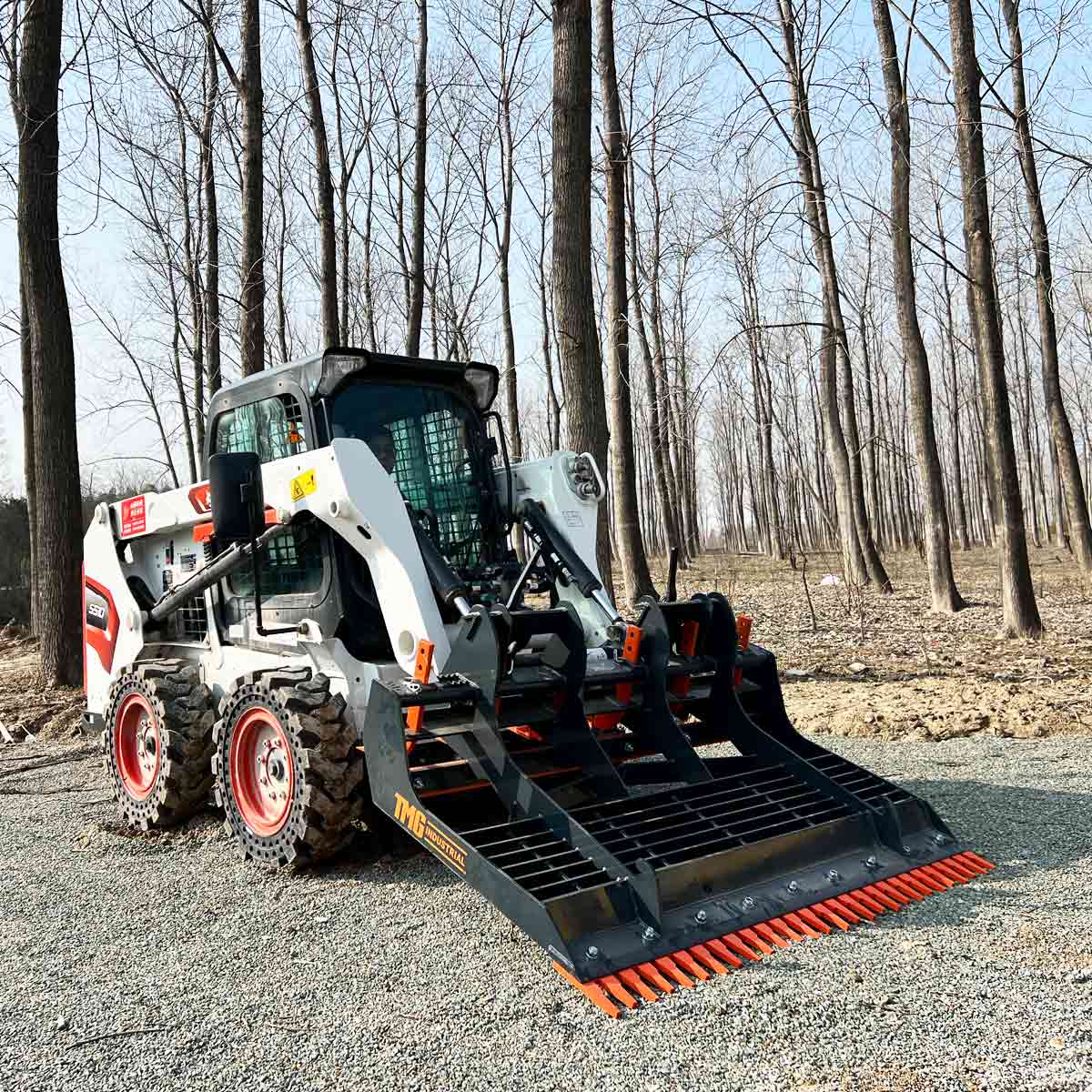 72" Skid Steer Land Plane, 6 Adjustable Ripper Teeth, Reversible Planer Comb, Grading, Spreading & Leveling, TMG-SLP72