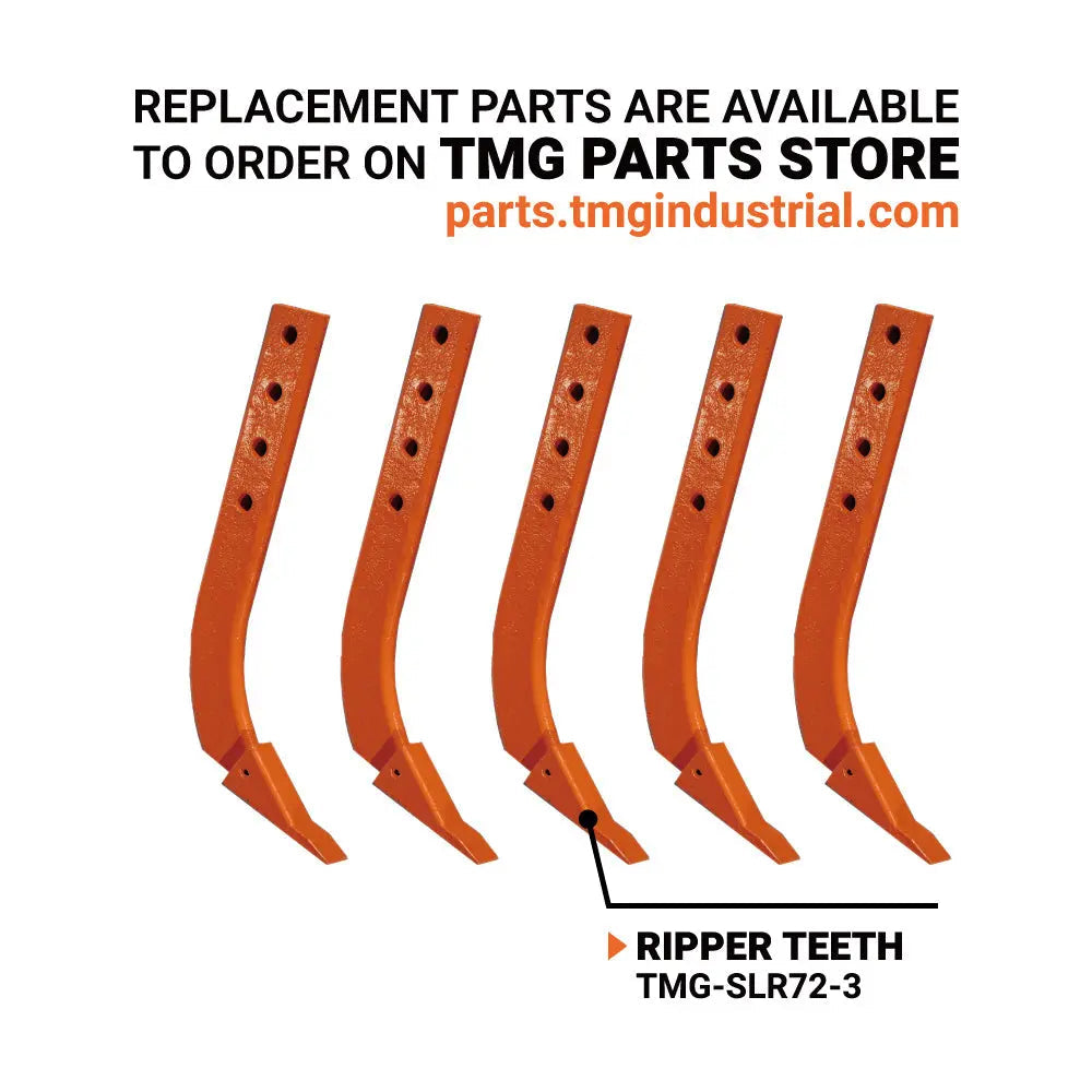 72" Skid Steer Land Ripper w/Rake Comb, Scarifier, Dethatcher, Forward & Reverse, Depth Adjustable Ripping Teeth, TMG-SLR72
