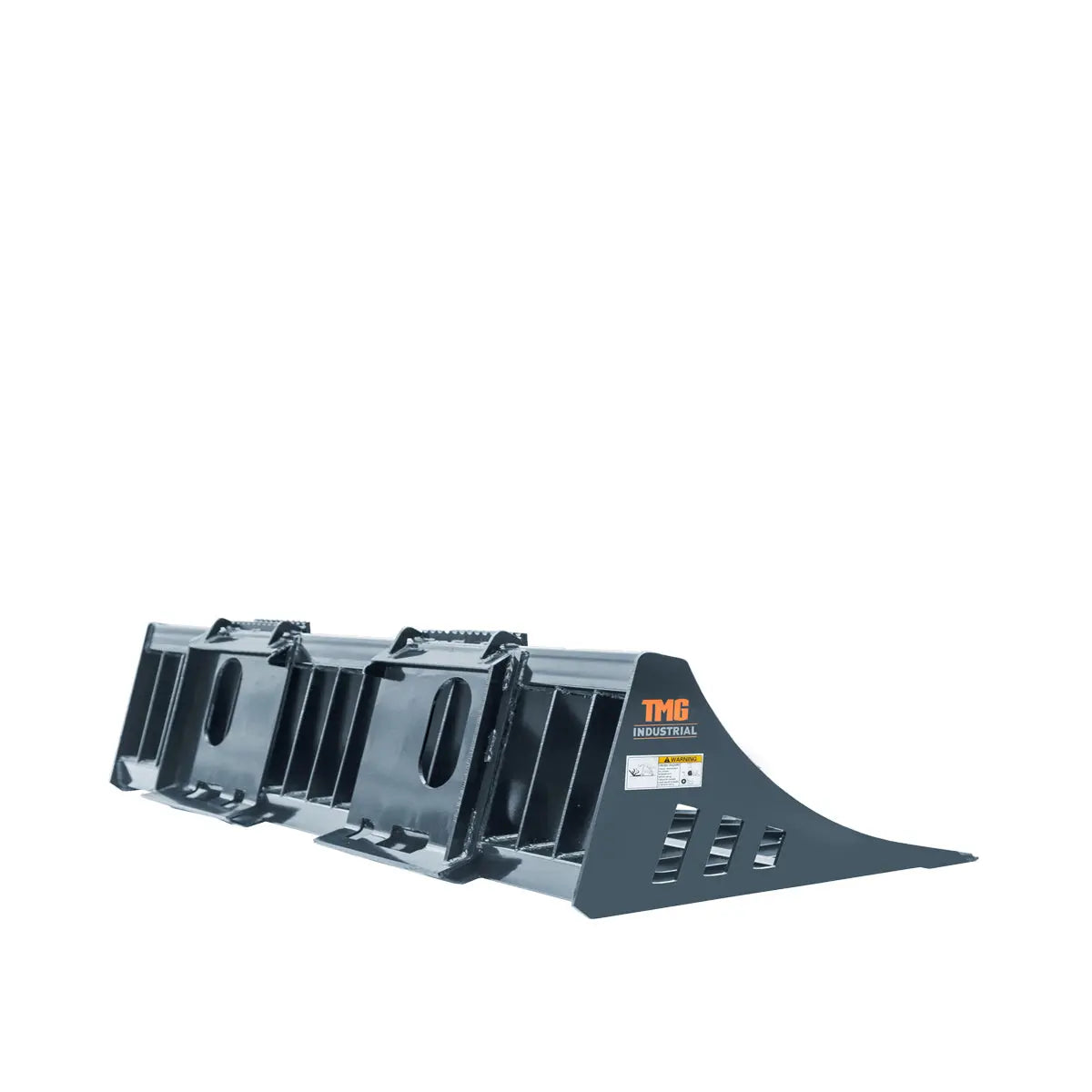 72" Skid Steer Rock Skeleton Bucket Attachment, Solid Steel, Universal Mount, 4" Tine Spacing, 45-70 HP, TMG-SB72