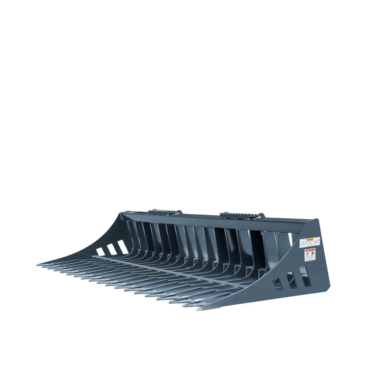72" Skid Steer Rock Skeleton Bucket Attachment, Solid Steel, Universal Mount, 4" Tine Spacing, 45-70 HP, TMG-SB72