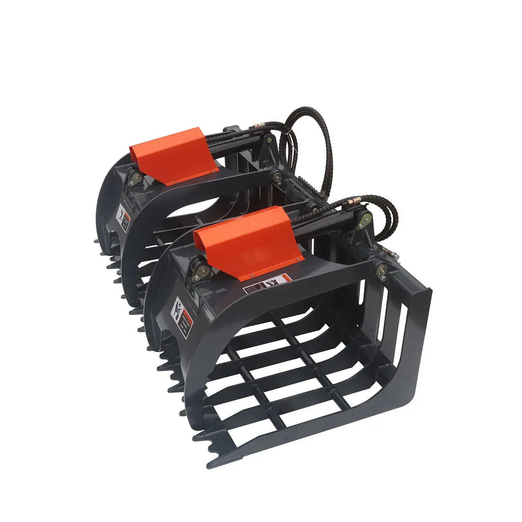 72" Skid Steer Rock Skeleton Grapple Attachment, Universal Mount, 36" Arm Opening, 6" Tine Spacing, 2500 lb Weight Capacity, TMG-SG72