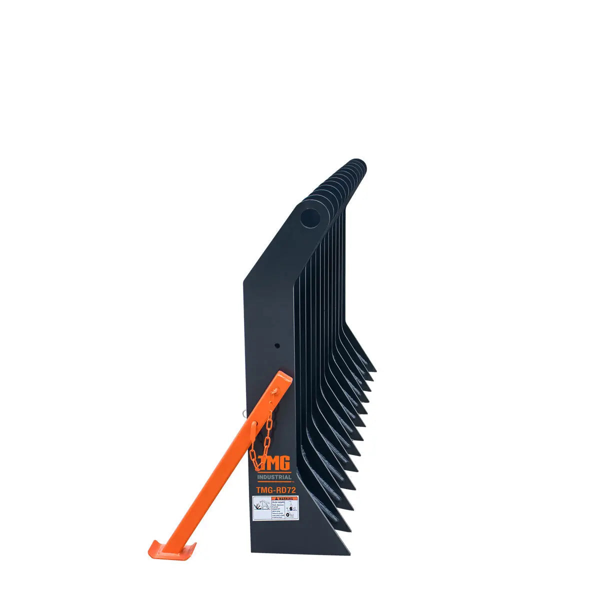 72" Skid Steer Root Debris Rake Attachment, Universal Mount, 6" Tine Spacing, 30-50 HP Skid Steers, TMG-SDR72