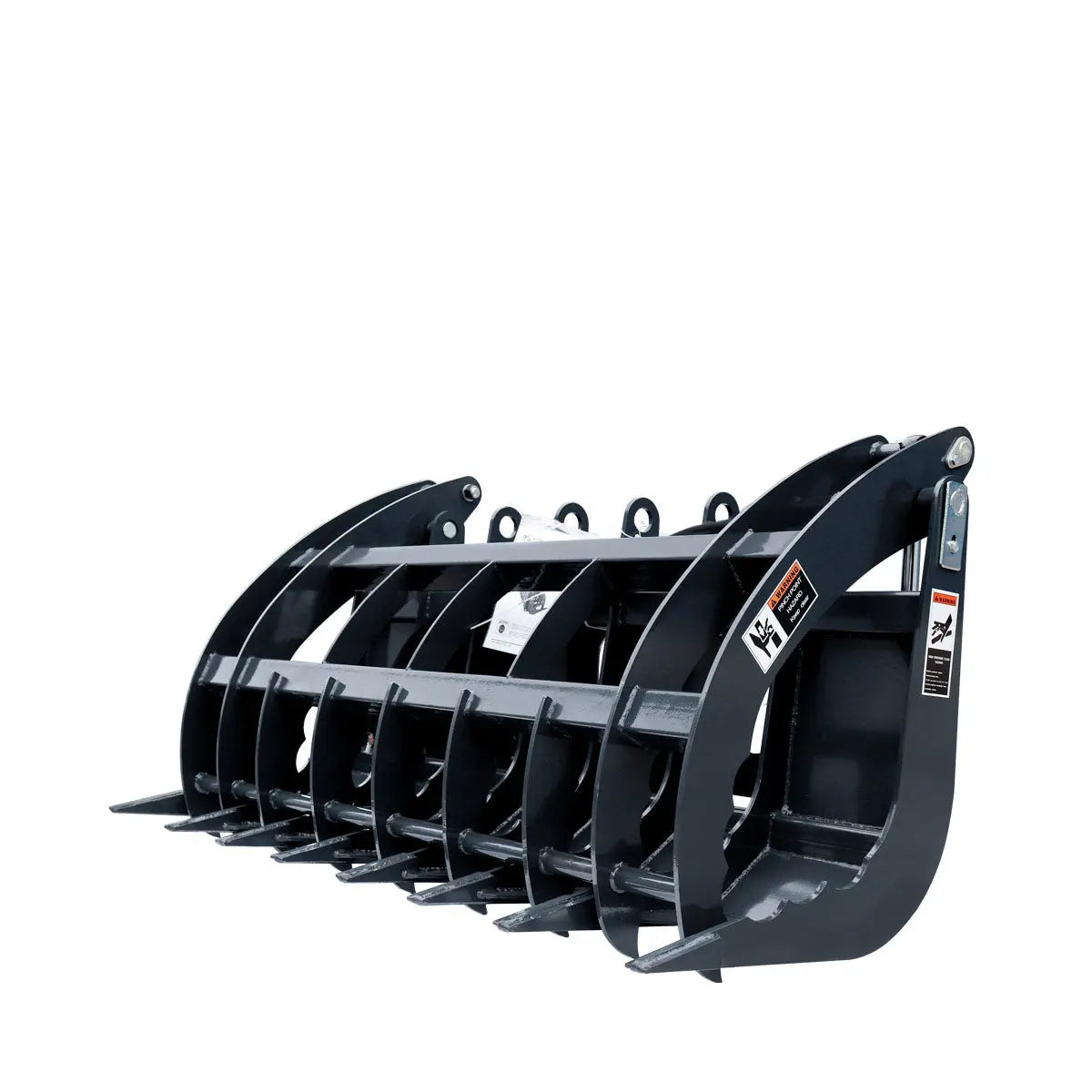 72" Skid Steer Root Rake Grapple Attachment, Universal Mount, 53" Jaw Opening, 9" Tine Spacing, 3000 lb Weight Capacity, TMG-RG72