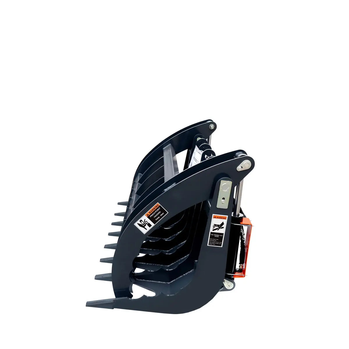 72" Skid Steer Root Rake Grapple Attachment, Universal Mount, 53" Jaw Opening, 9" Tine Spacing, 3000 lb Weight Capacity, TMG-RG72