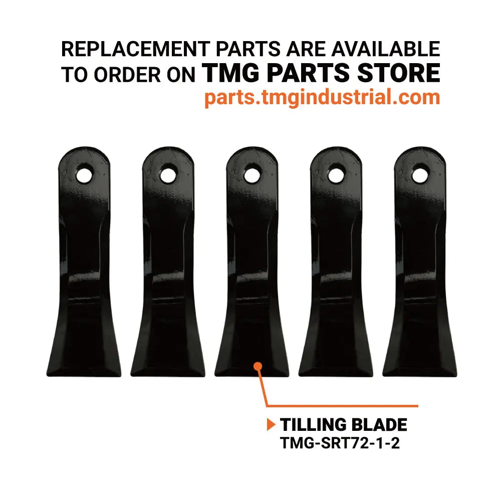 72" Skid Steer Rotary Tiller, Bi-Directional, 6" Tilling Depth, Universal Skid Mount, TMG-SRT72