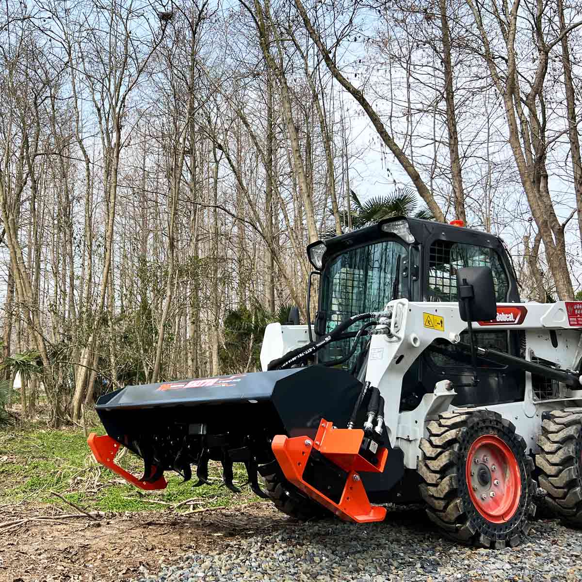 72" Skid Steer Rotary Tiller, Bi-Directional, 6" Tilling Depth, Universal Skid Mount, TMG-SRT72