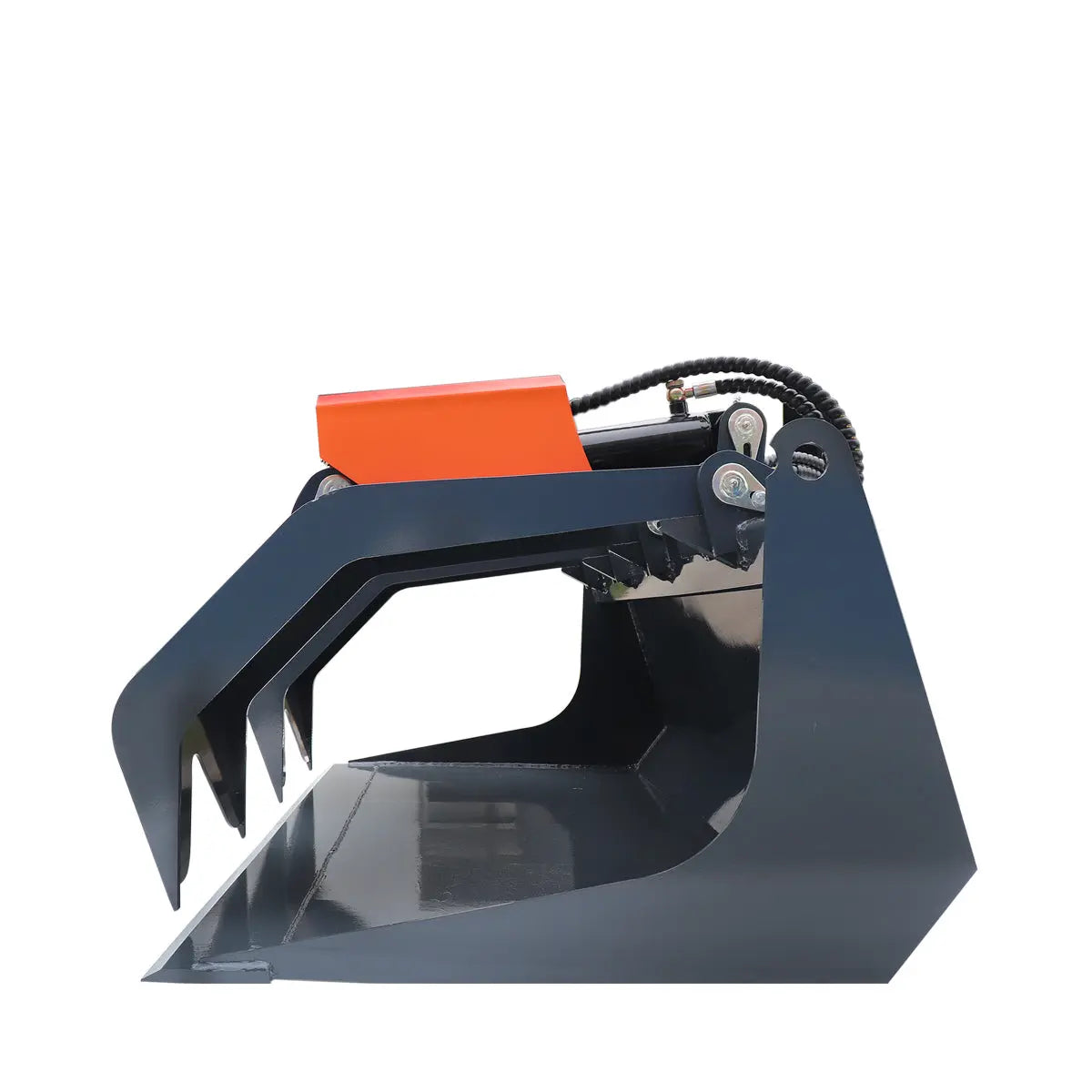 72" Skid Steer Solid Bottom Grapple Bucket, 35" Grab Opening, Dual Cylinder Arms, 3000-lb Capacity, 30-70 HP, TMG-GB72