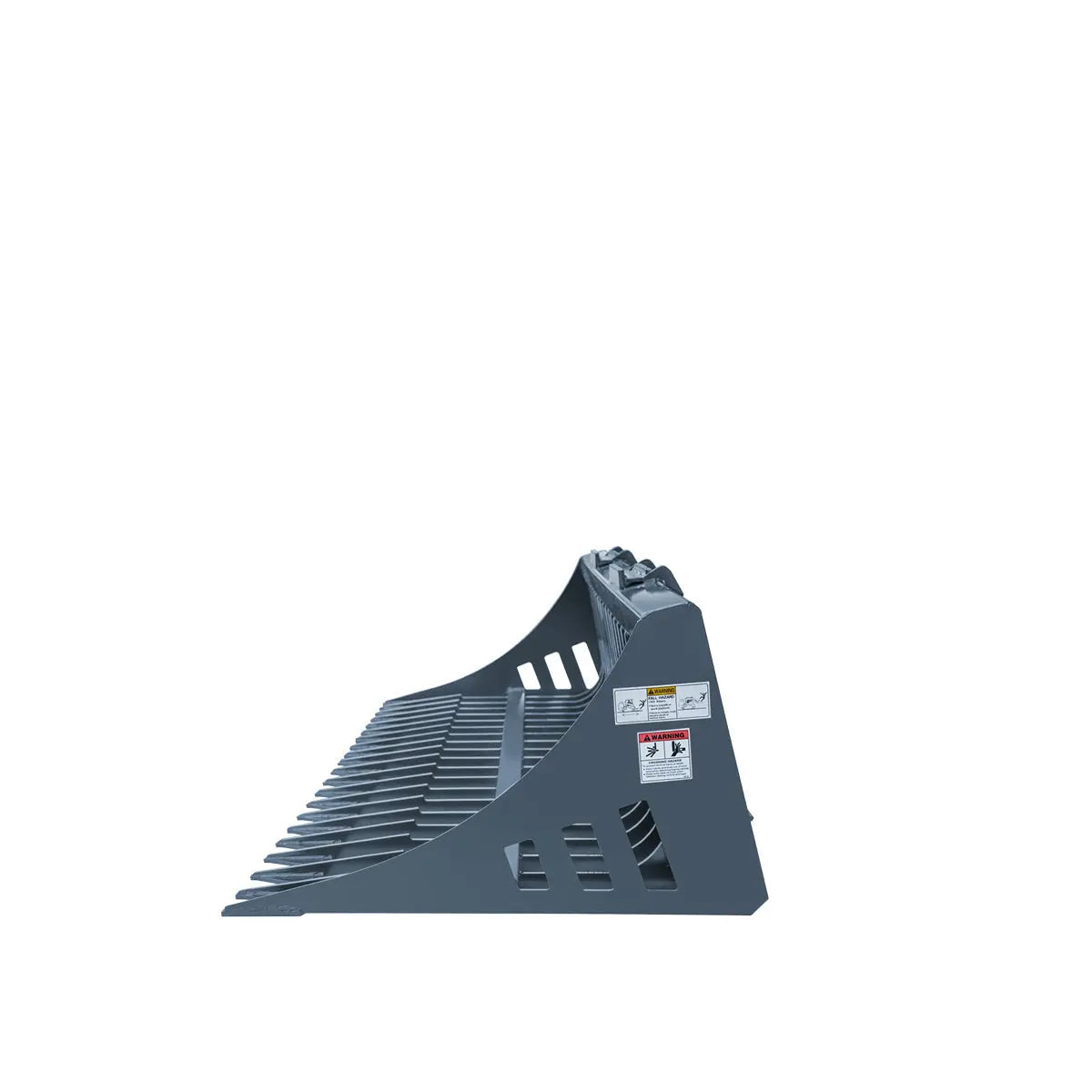 84" Skid Steer Rock Skeleton Bucket Attachment, Solid Steel, Universal Mount, 4" Tine Spacing, 45-70 HP, TMG-SB84