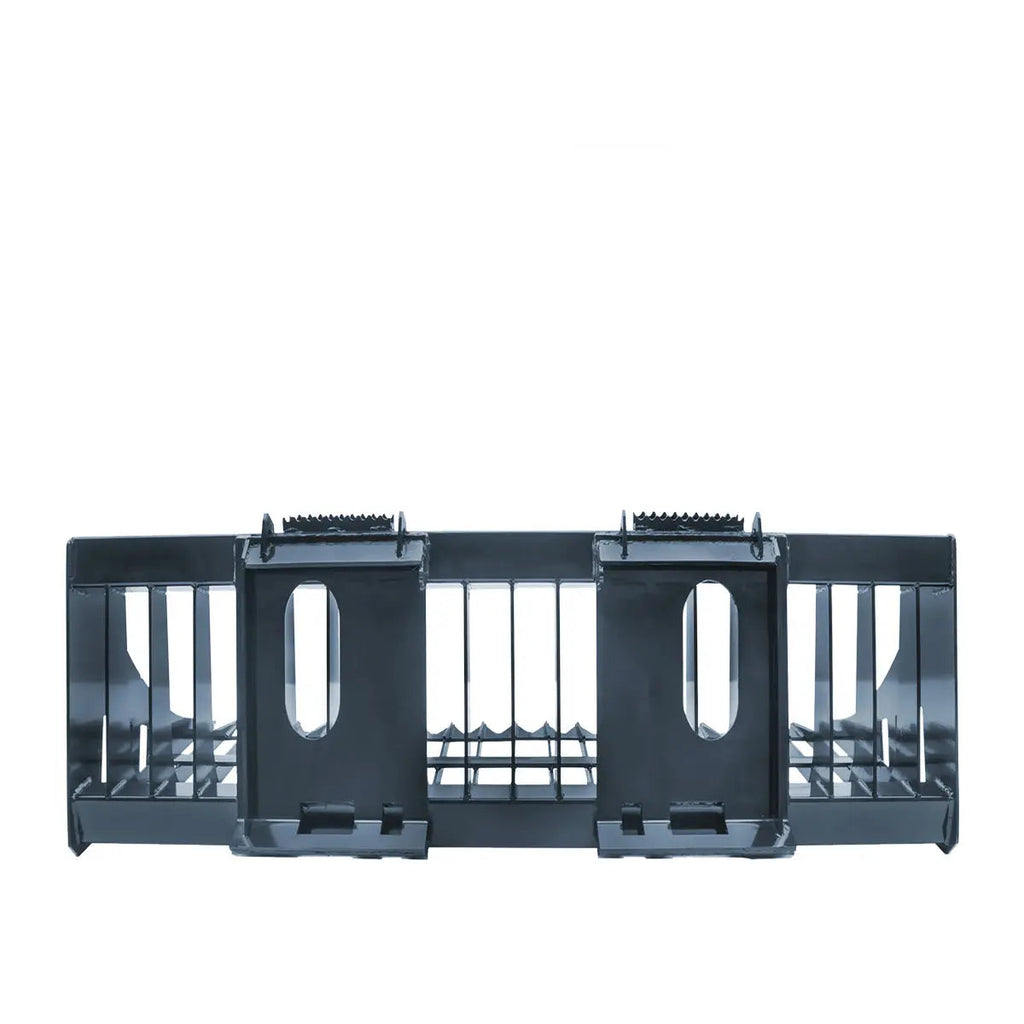 84" Skid Steer Rock Skeleton Bucket Attachment, Solid Steel, Universal Mount, 4" Tine Spacing, 45-70 HP, TMG-SB84